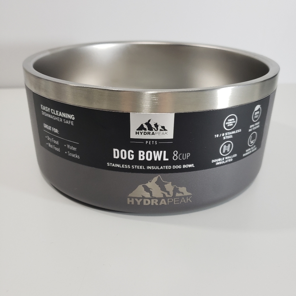 HydraPeak Pets Stainless Steel Dog Bowl 8 Cups